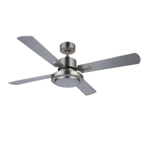 Merra 52 In Led Indoor Brushed Nickel Ceiling Fan With Light Kit And Remote Control Cfn 1005 Ni Bnhd 1 Merra 52 In Led Indoor Brushed Nickel, What Size Ceiling Fan For Room 10 215 Ft