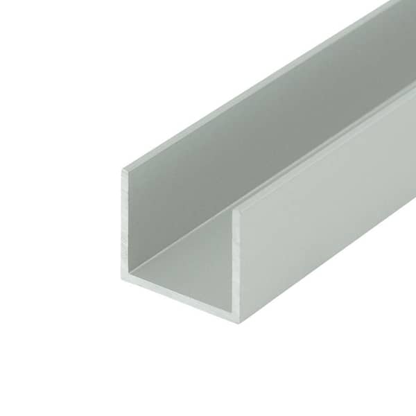 4-PACK 0.875 in. D x 0.75 in. W x 36 in. L Finished Anodized Satin Aluminum U Channel Moulding Fits 3/4 in. Boards