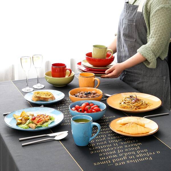 vancasso Navia 16-Piece Assorted Colors Stoneware Dinnerware Set