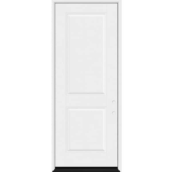 Regency 36 in. x 96 in. 2P Squaretop LHIS Unfinished White Fiberglass Prehung Front Door with 4-9/16 Jamb
