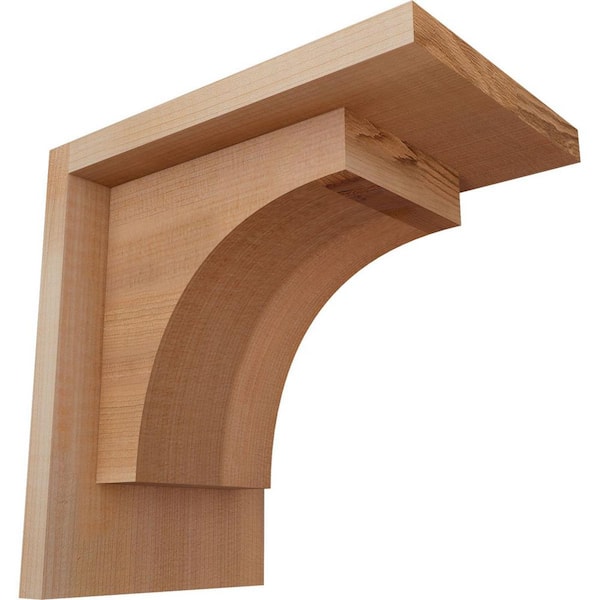 Ekena Millwork 5-1/2 in. x 8 in. x 8 in. Western Red Cedar Huntington Smooth Corbel with Backplate
