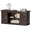 LACOO 58 in. Espresso Composite TV Stand Living Room Hub Fits TVs up to 65 in. with Sliding Barn Door and Adjustable Cabinets T-TS1018