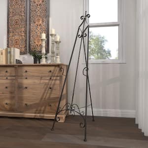 Black Metal Extra Large Free Standing Adjustable Display Stand Scroll Easel with Chain Support