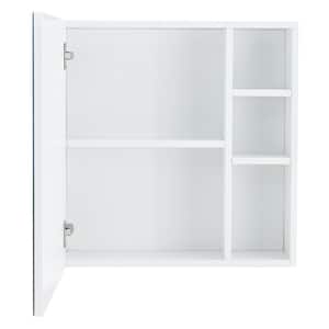 21.7 in. W. x 22 in. H Rectangular White Surface Mount Bathroom Medicine Cabinet with Mirror