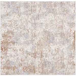 Lagoon Gray/Gold 7 ft. x 7 ft. Abstract Square Area Rug