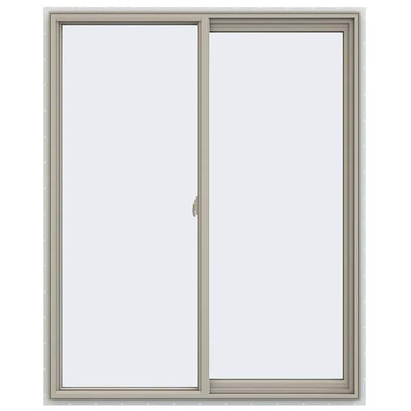 JELD-WEN 47.5 in. x 59.5 in. V-2500 Series Desert Sand Vinyl Right-Handed Sliding Window with Fiberglass Mesh Screen