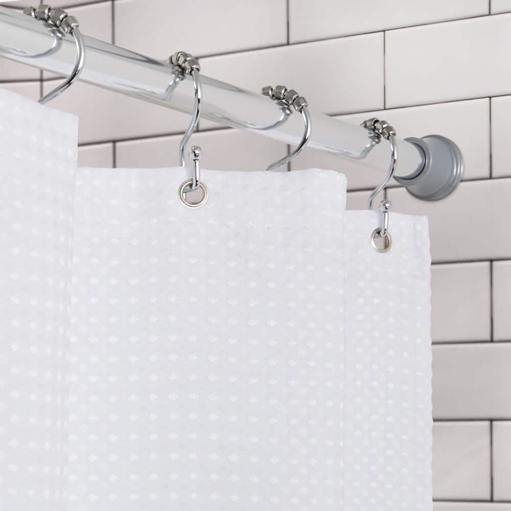 Adjustable Chrome Aluminum Tension Shower Rod with PVC End Cap