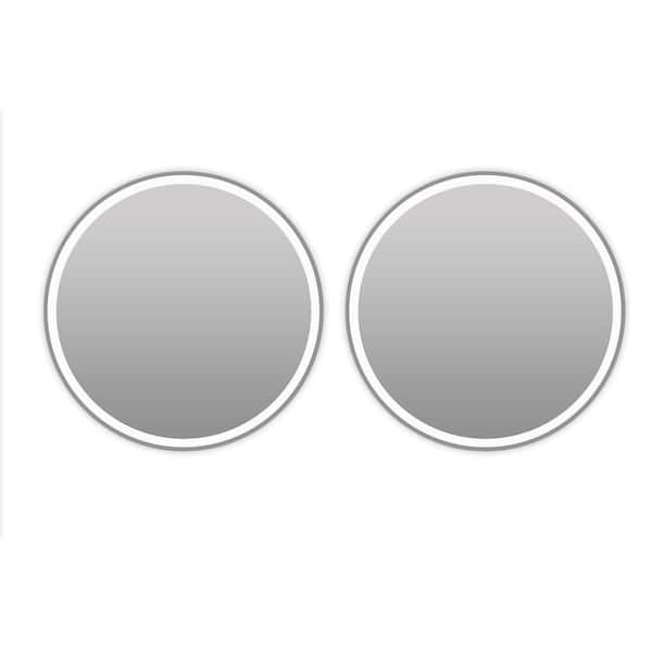 28 in. W x 28 in. H Round Frameless Wall Mounted Bathroom Vanity Mirror Waterproof Smart (Box 1 of 2)