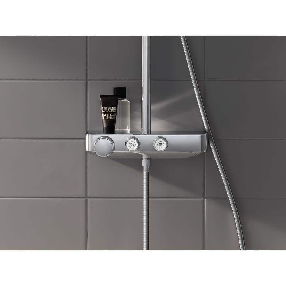 Chrome Adjustable Height Multi-head Shower System