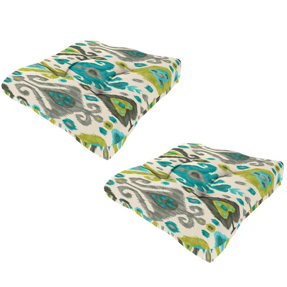 19 in. W x 19 in. D x 5 in. T Square Outdoor Wicker Seat Cushion in Paso Turquoise (2-Pack) price history on PriceWatchPro