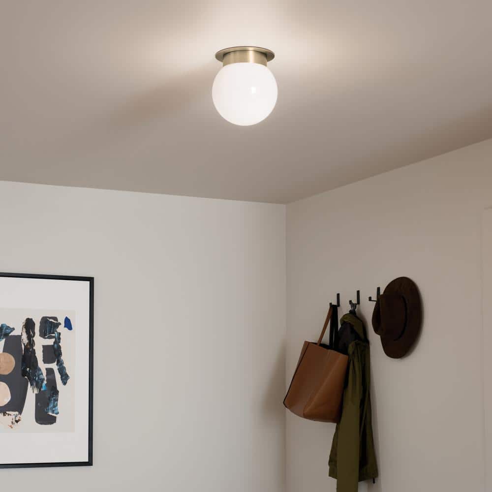 Albers 8 in. 1-Light Champagne Bronze Modern Round Hallway Flush Mount Ceiling Light price history on PriceWatchPro
