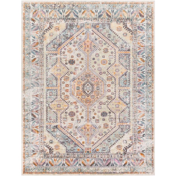 Cahaya Orange 7 ft. 10 in. x 10 ft. 3 in. Medallion Area Rug
