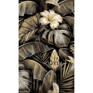 Gold Bold Machine Washable Floral Jungle Non-Woven, Non-Pasted Double Roll Wallpaper