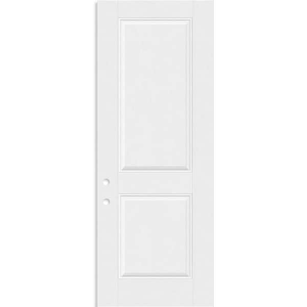 Regency 36 in. x 96 in. Right-Handed 2P Squaretop Unfinished White Fiberglass Front Door Slab