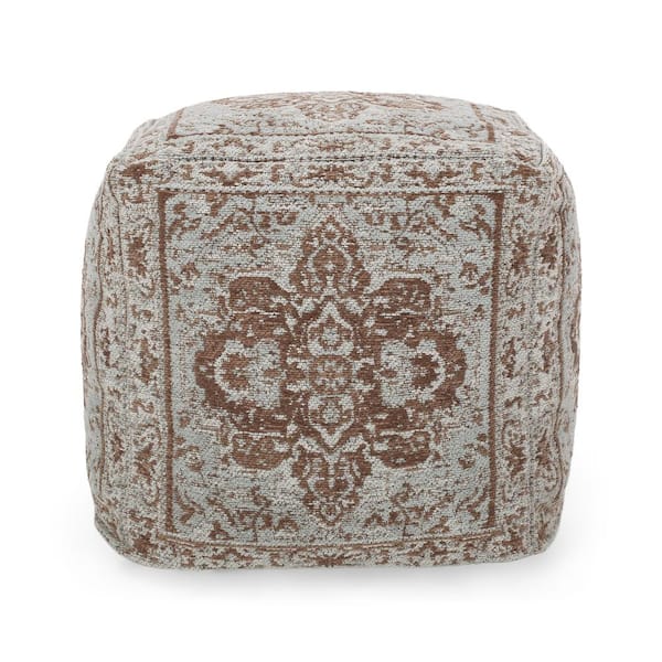 Noble House Conster Multicolor Fabric Cube Pouf