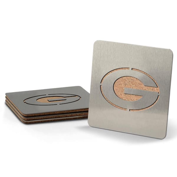 NFL Green Bay Packers 4 in. Metallics Coasters (Set of 4)