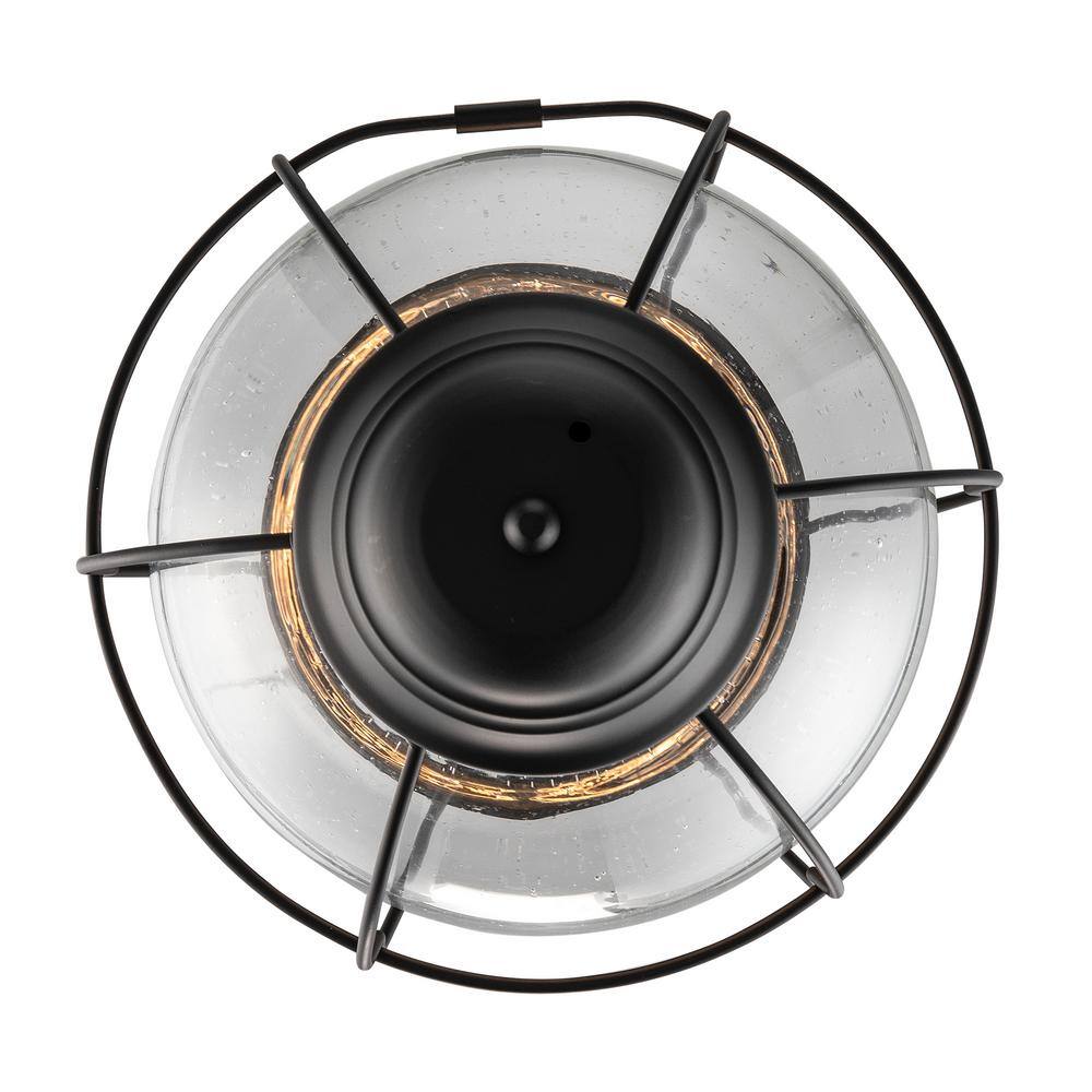 Black Seeded Glass Nautical Outdoor Hanging Lantern