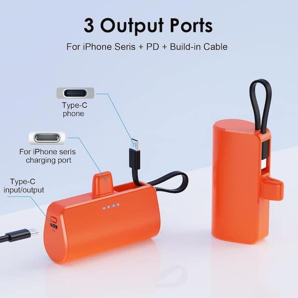 iWALK Portable Travel Power Bank Battery 3000mAh For Lightning & Type C  Devices