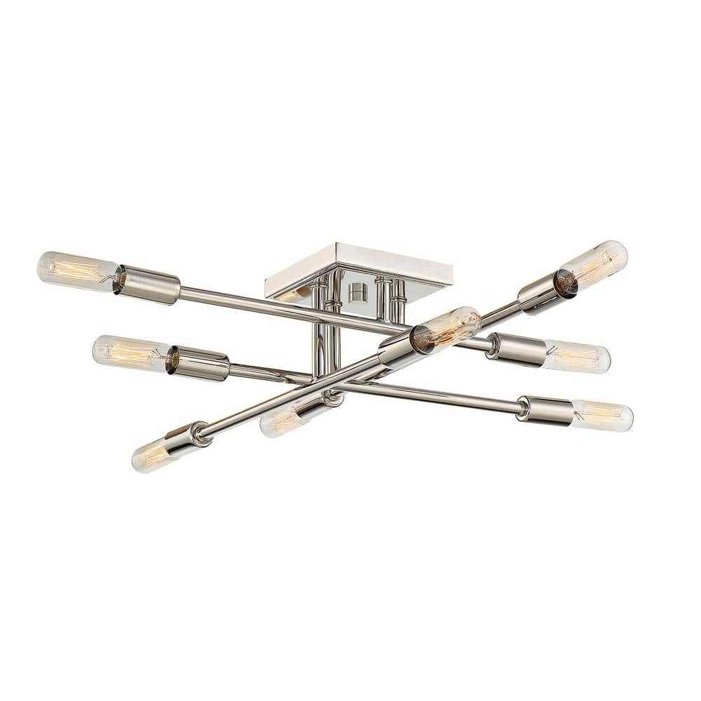 Lyrique Polished Nickel 8-Light Semi-Flush Ceiling Mount