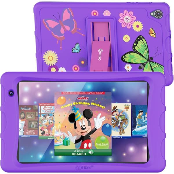 8 in. Kids Learning Tablets, Disney E-Book Pre-Installed, Android 13, 32GB, Kid-Proof Case and Stylus, Purple