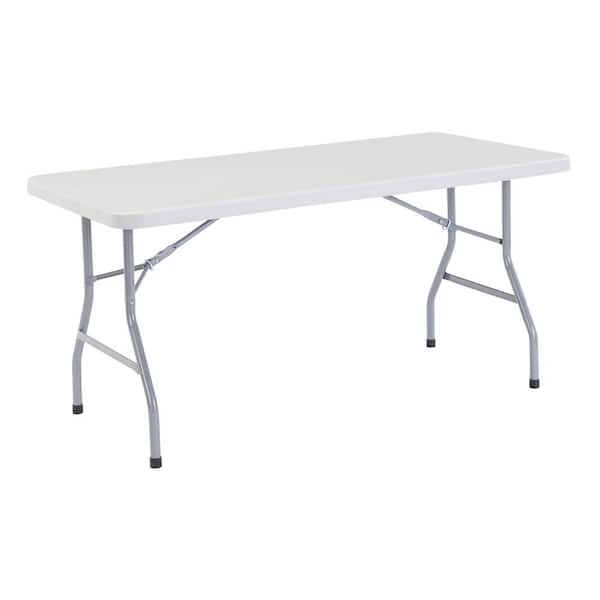 National Public Seating 60 in. Grey Plastic Folding Banquet Table