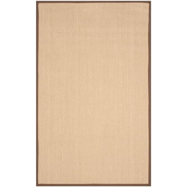 Natural Fiber Maize/Brown 5 ft. x 8 ft. Woven Border Area Rug