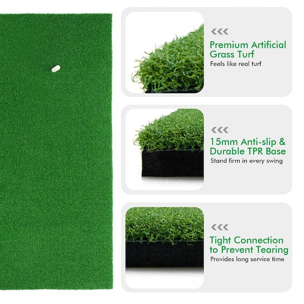 2pcs Golfs Turf Mats Practical Golfs Grass Mat for Indoor Golfs