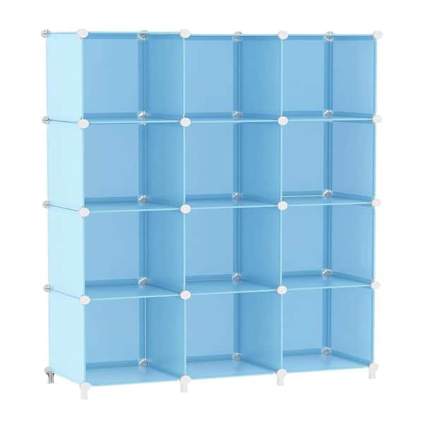 49.2 in. H x 35.5 in. W x 11.8 in. D Blue 12- Cube Organizer