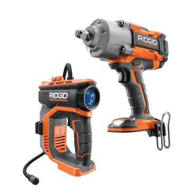 18V Cordless 2-Tool Combo Kit with Brushless 1/2 in. High Torque 6-Mode Impact Wrench and Digital Inflator (Tools Only)