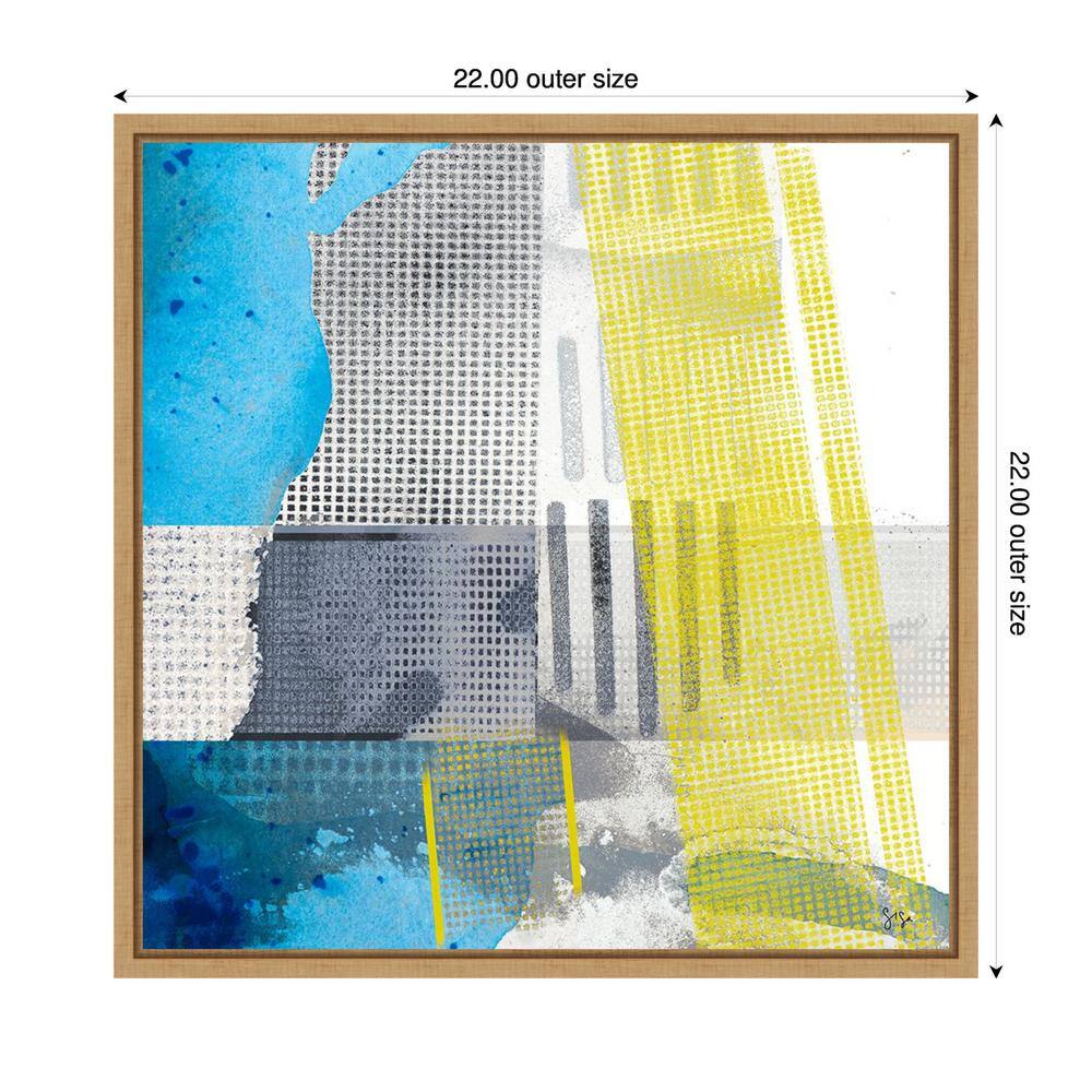 Origin Yellow I Abstract Canvas Print with Maple Floater Frame