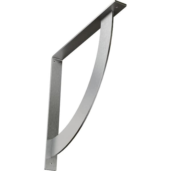 Ekena Millwork 20 in. x 2 in. x 20 in. Stainless Steel Unfinished Metal Bulwark Bracket