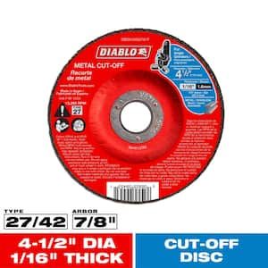 4-1/2 in. x 1/16 in. x 7/8 in. Metal Cut-Off Disc with Type 27 Depressed Center