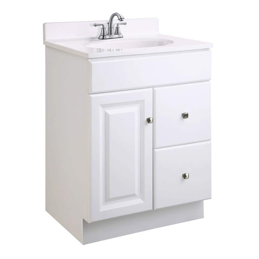 Wyndham 30-Inch White Solid Wood Freestanding Bathroom Vanity