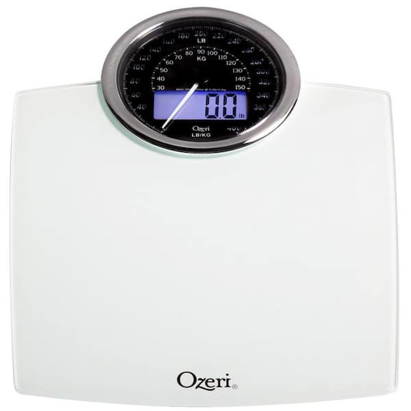 0.1 lbs / 0.05 kg Bathroom Scale with Electro-Mechanical Weight Dial and 50 gram Sensor Technology 180 kg Ozeri Rev 400 lbs 