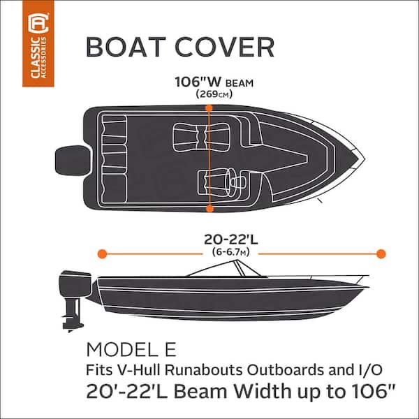 Classic Accessories DryGuard Waterproof 20 ft. to 22 ft. Boat Cover  20-087-122401-00 - The Home Depot