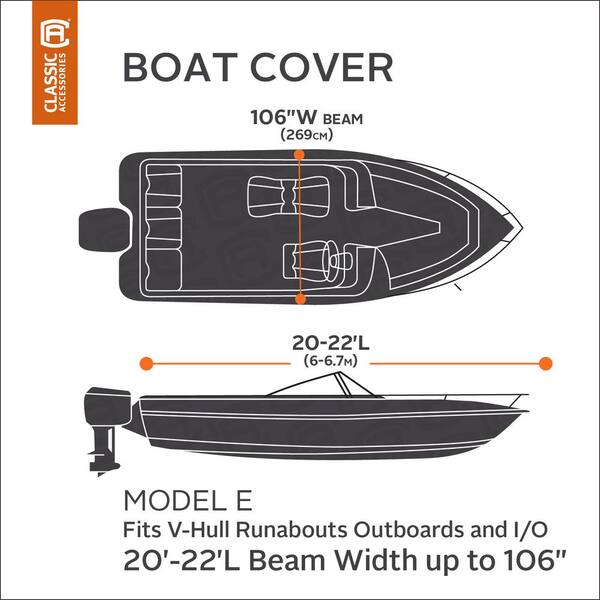 Classic Accessories StormPro Semi-Custom Heavy Duty V-Hull Boat Cover 