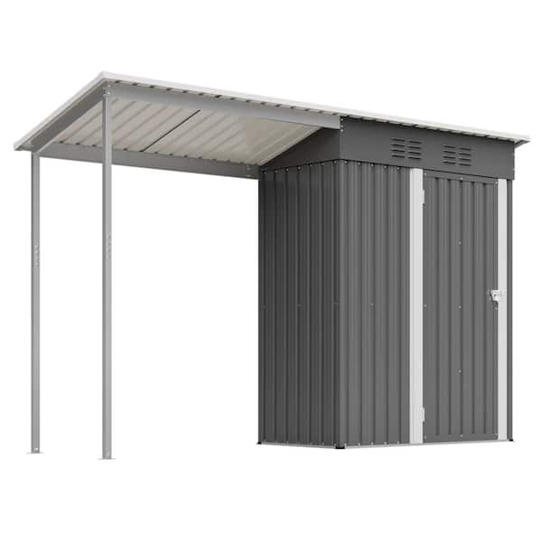 10 ft. W x 6 ft. D 2-in-1 All-Weather Steel Shed, Pergola Combo with Lockable Door and Pre-Drilled Anchors (60 sq. ft.)