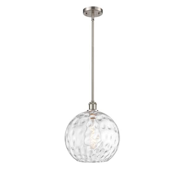 Innovations Athens Water Glass 1-Light Brushed Satin Nickel Globe Pendant Light with Clear Water Glass Shade