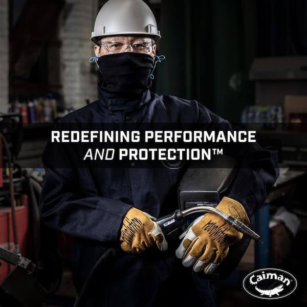 Caiman Large Gold Ergonomic Cow Grain Multi-Task Welding Gloves