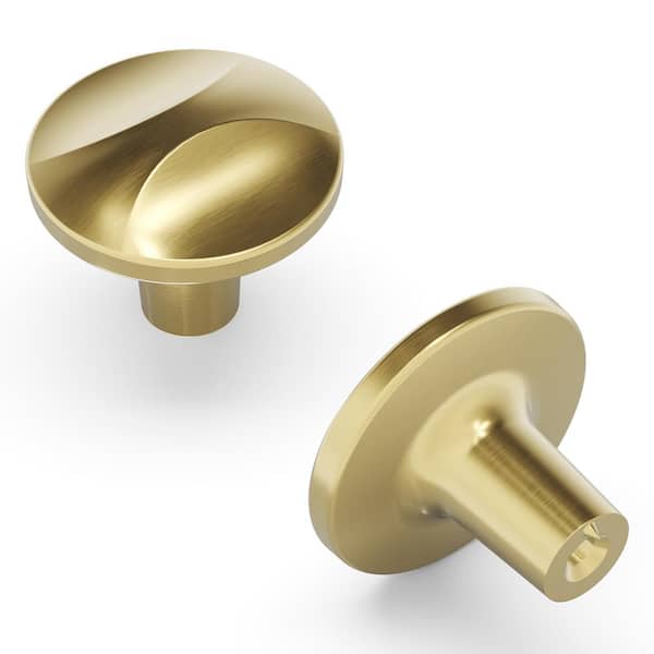 Crest Collection Knob 1-1/4 in. Diameter Champagne Bronze Finish Modern Zinc Knob (10-Pack)