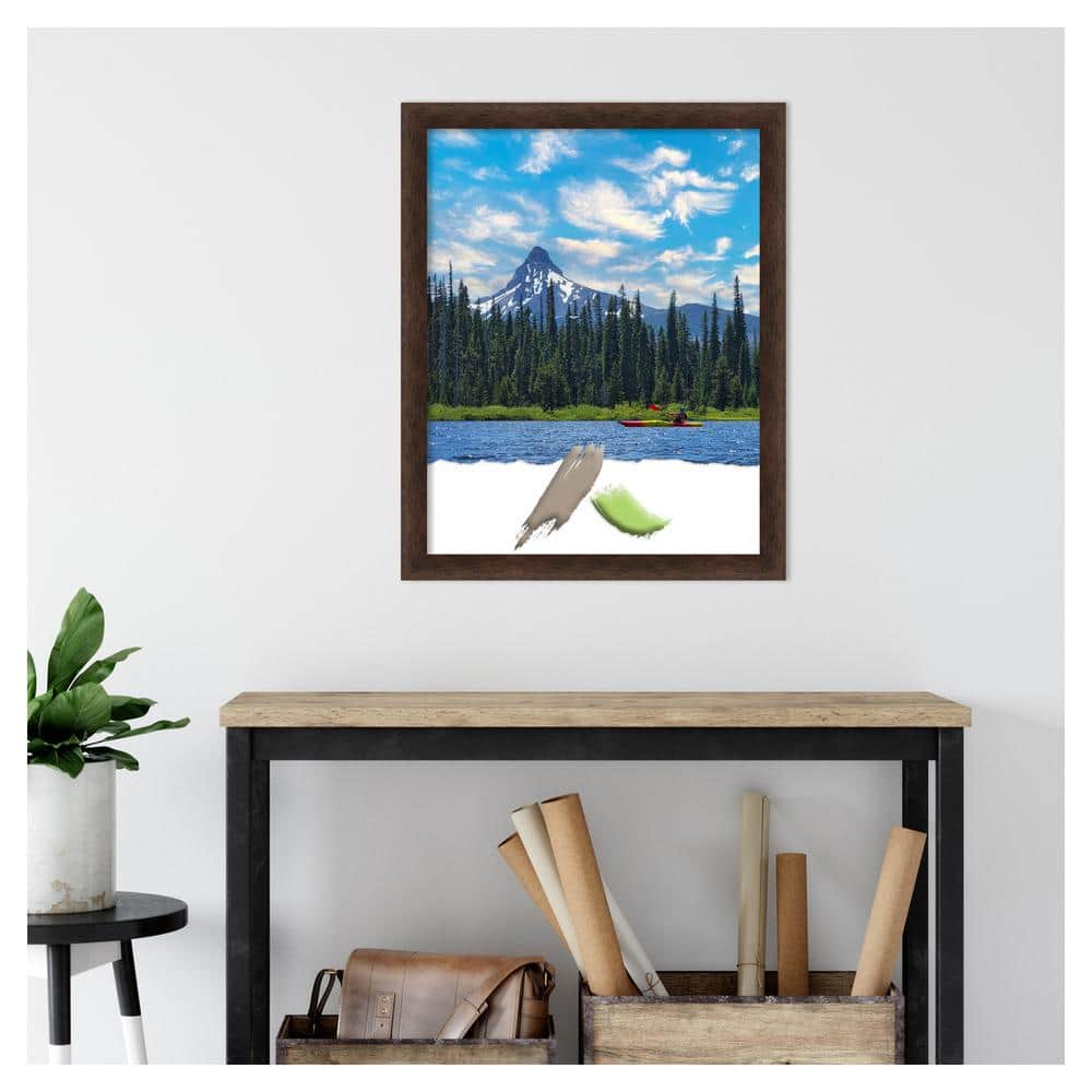 Warm Walnut Narrow Wood Wall Picture Frame 22"x28"