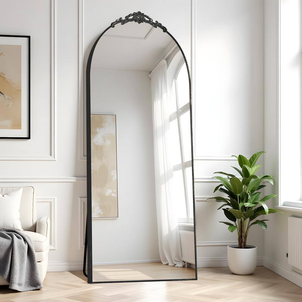 Metal Framed Black Full-Length Floor Mirror