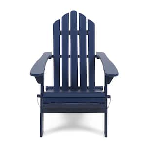 Hollywood Blue Folding Wood Adirondack Chair
