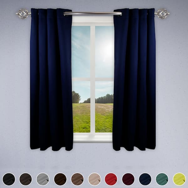 Rod Desyne Dark Blue Grommet Blackout Curtain - 52 in. W x 63 in. L