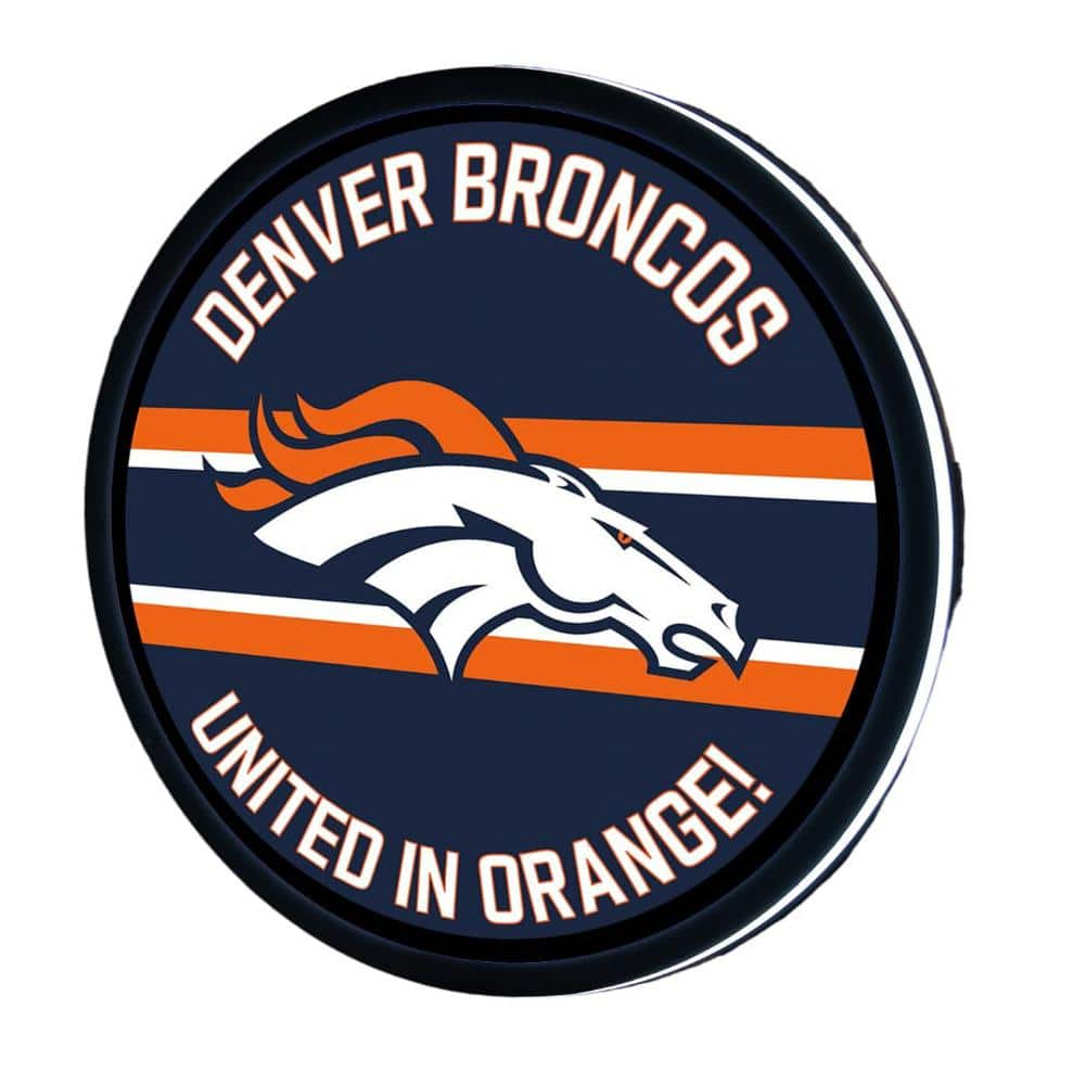 Evergreen Denver Broncos 15 in. Round Plug-in LED Lighted Sign ...