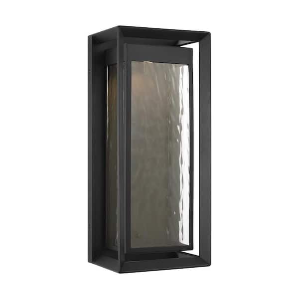 Generation Lighting Urbandale Extra Large 1-Light Textured Black Outdoor Integraed LED Wall Lantern Sconce