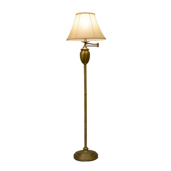Antique Brass Floor Lamp With, Antique Floor Lamp With Table