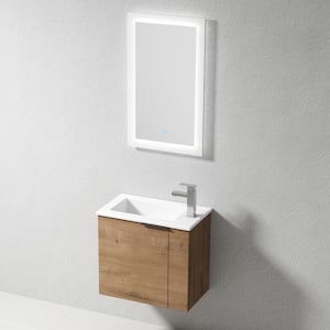 22 in. W Simplicity Modern Float Mount Bathroom Vanity with Sink and Soft Close Door for Small Bathroom in Yellow