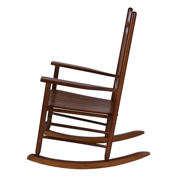 Shine Company 35.5 in. H Oak Wood Indoor/Outdoor Rocking Chair