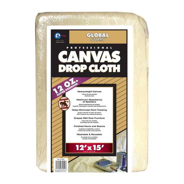 Premier 12 ft. x 15 ft. Extra Heavy Weight Canvas Drop Cloth (3-Pack)